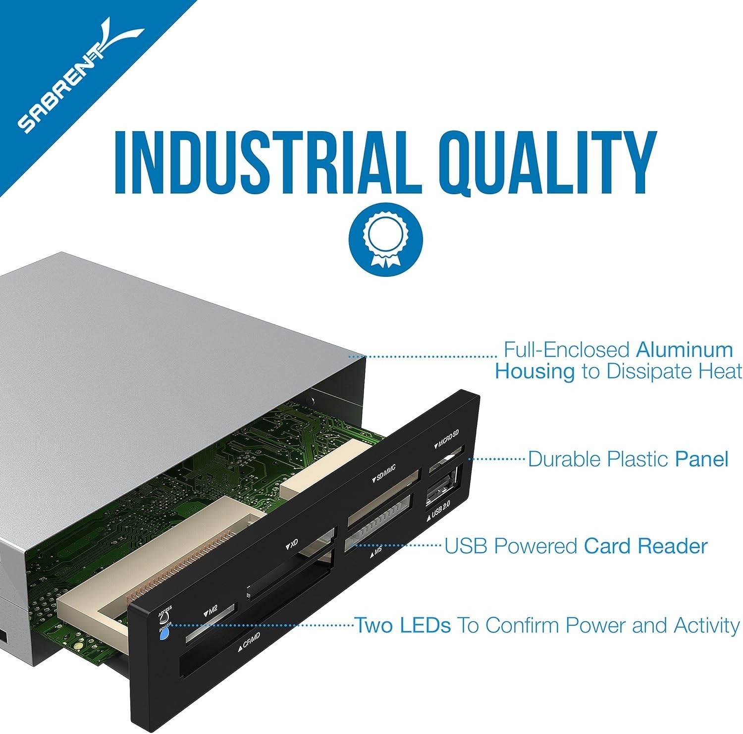 74-in-1 Internal Card Reader with USB for SD, Micro SD, CF, MS - High-Speed T...