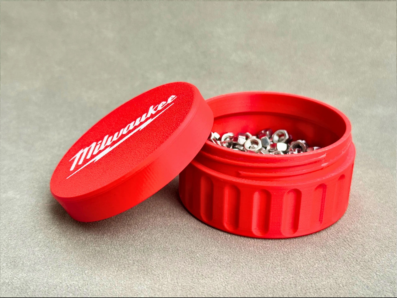 Milwaukee Container – Threaded Screw & Parts Storage Box 3D Printed for Tools