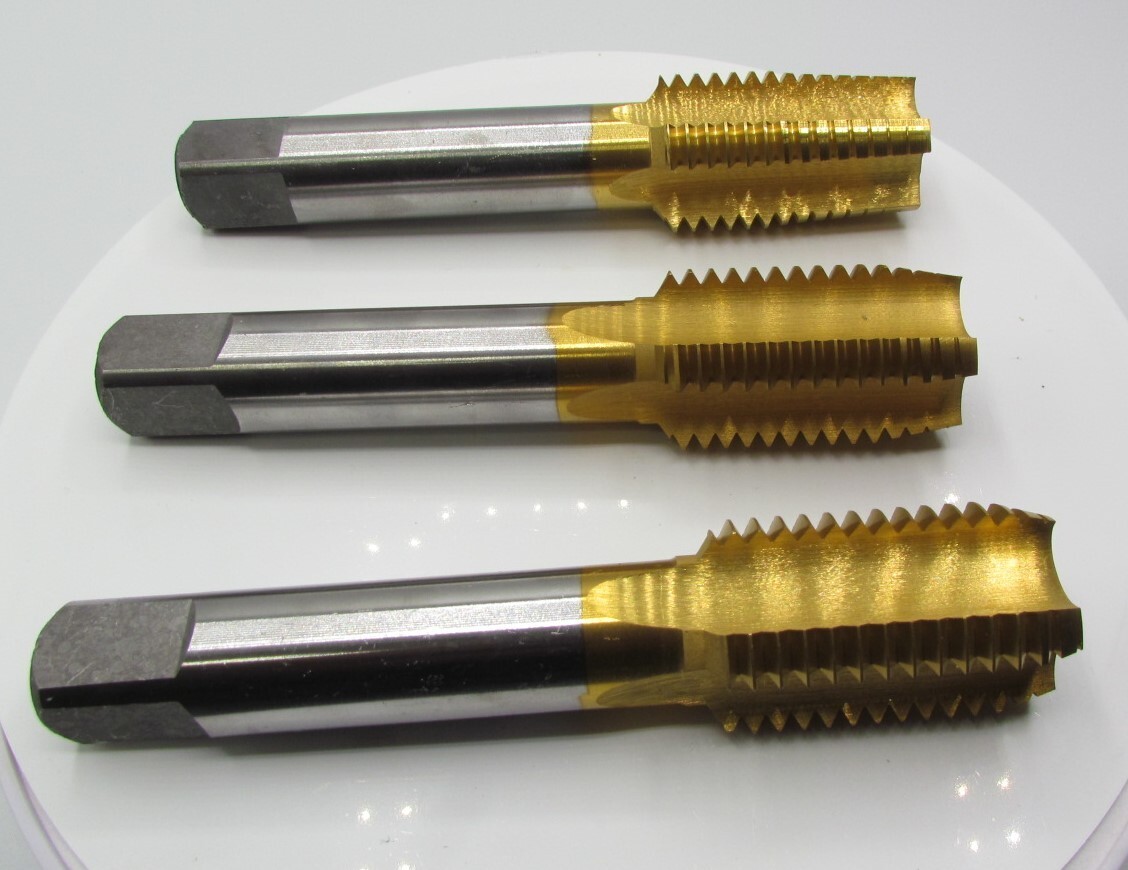 TiN Coated M30 x 3.5" Tap Set - Taper, Plug, & Bottom 3pcs - Right Hand E