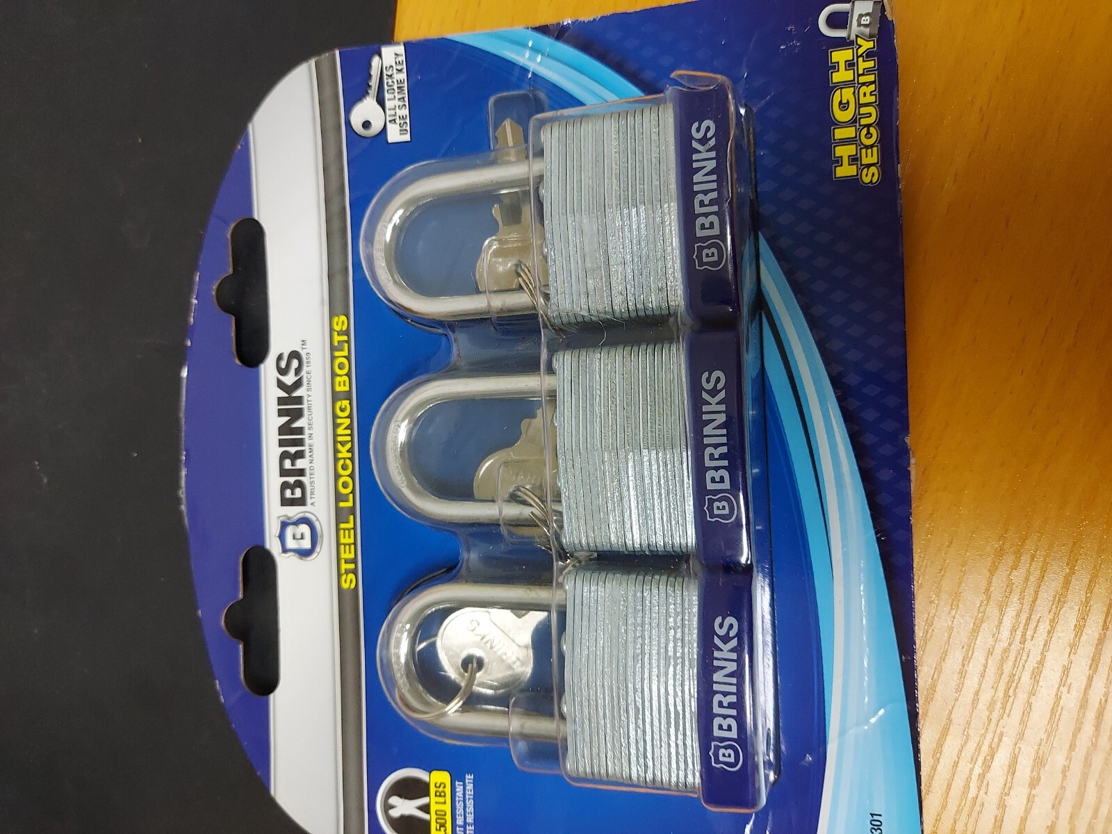 3- BRINKS Brand Padlocks 162-41301 High Security Steel Locking Cut Resistant