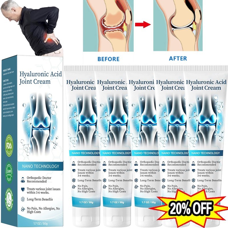 2026 NEW Hyaluronic Acid Joint Cream - Joint- Knee Pain Relief 1.76oz/ 50g