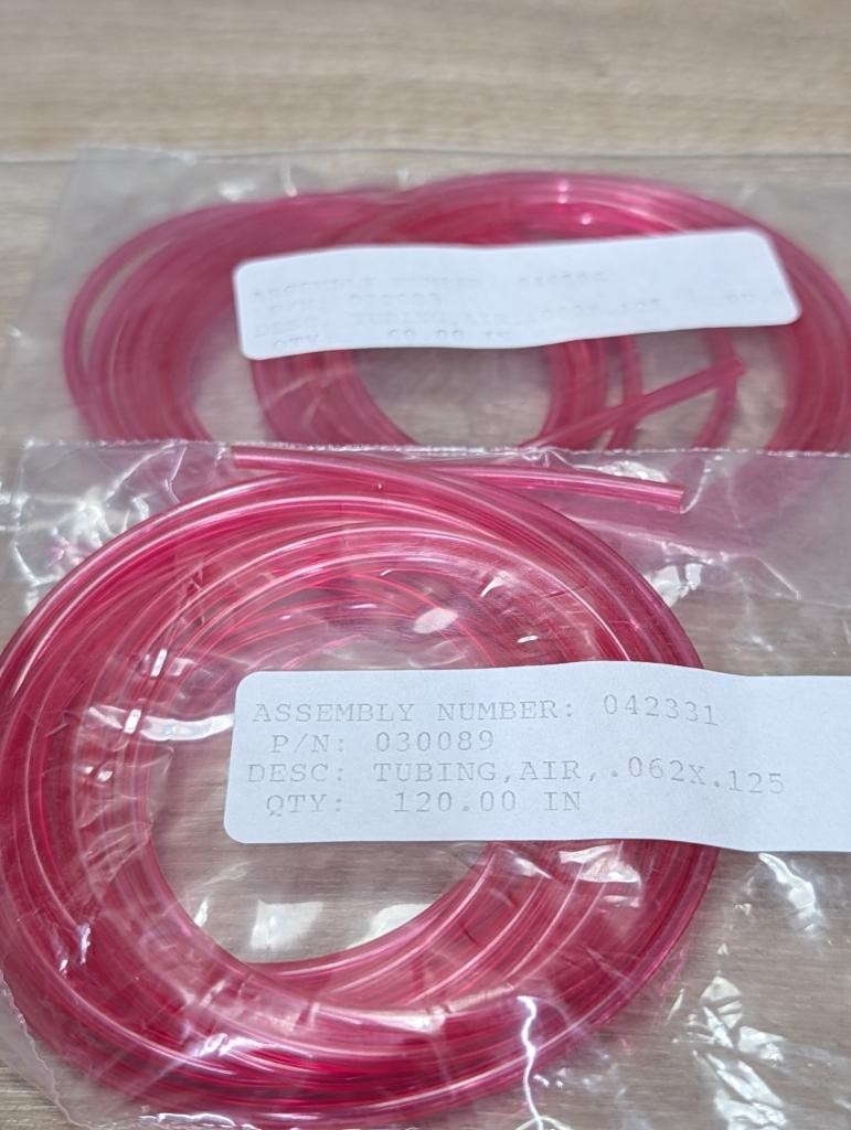 Pink Polyurethane Air Tubing .062 x .125 Lot of 2 Packs 120 In and 60 In P/N
