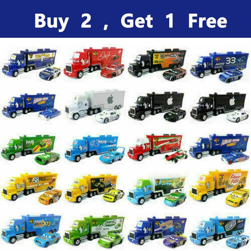 Disney Pixar Cars Lightning McQueen Mack Hauler Truck & Car Set Model Toys Gifts