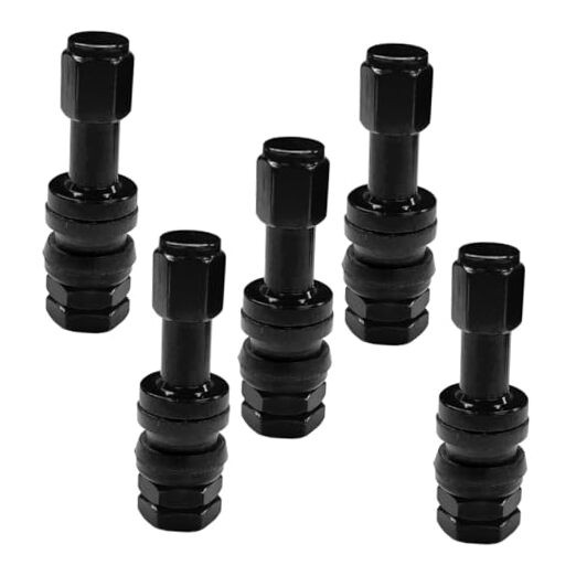 TR43E Metal Clamp-in Tire Valve Stems, Tubeless Aluminum Alloy Car Tire Black