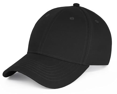 Baseball Cap 100% Cotton Hats for Men Hats for Women Cooling Performance Black