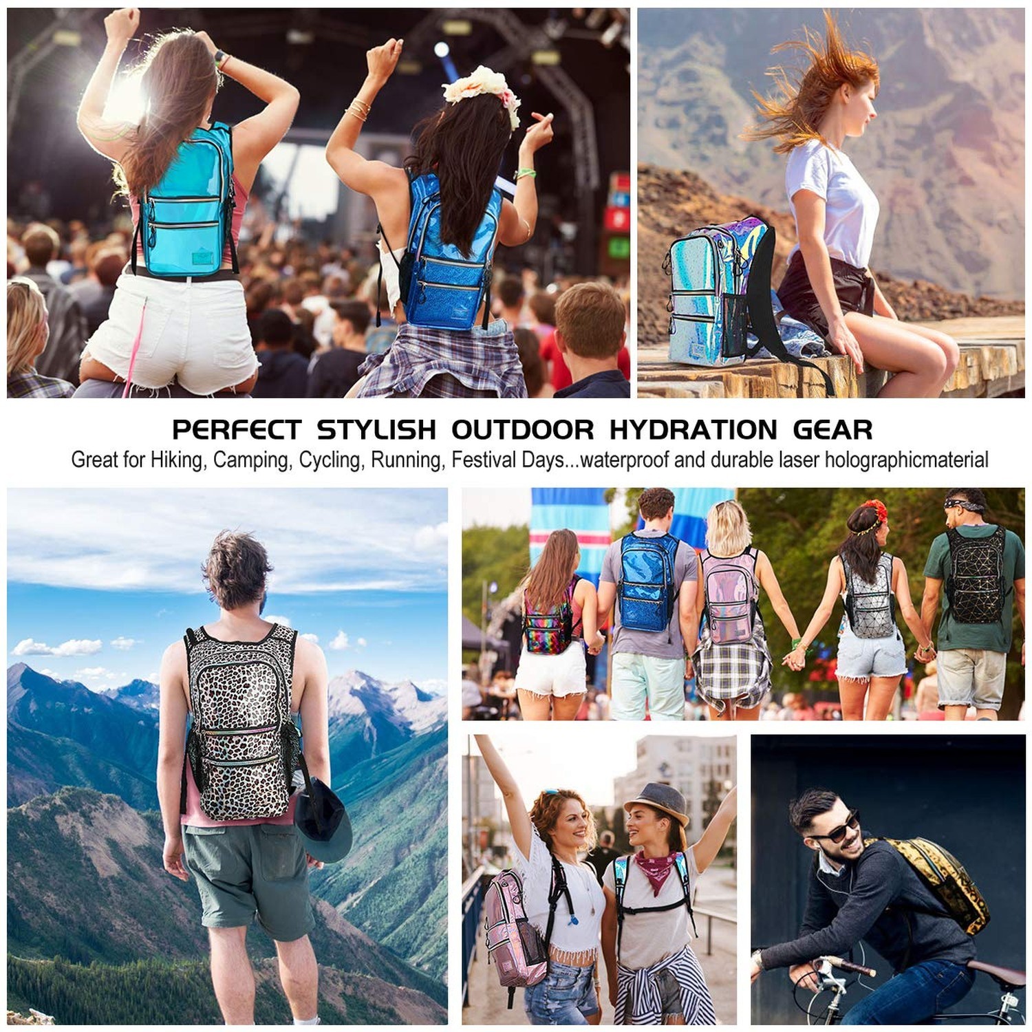 Hydration Backpack Pack, Water Backpack 20L Capacities Included 2L Hydration ...