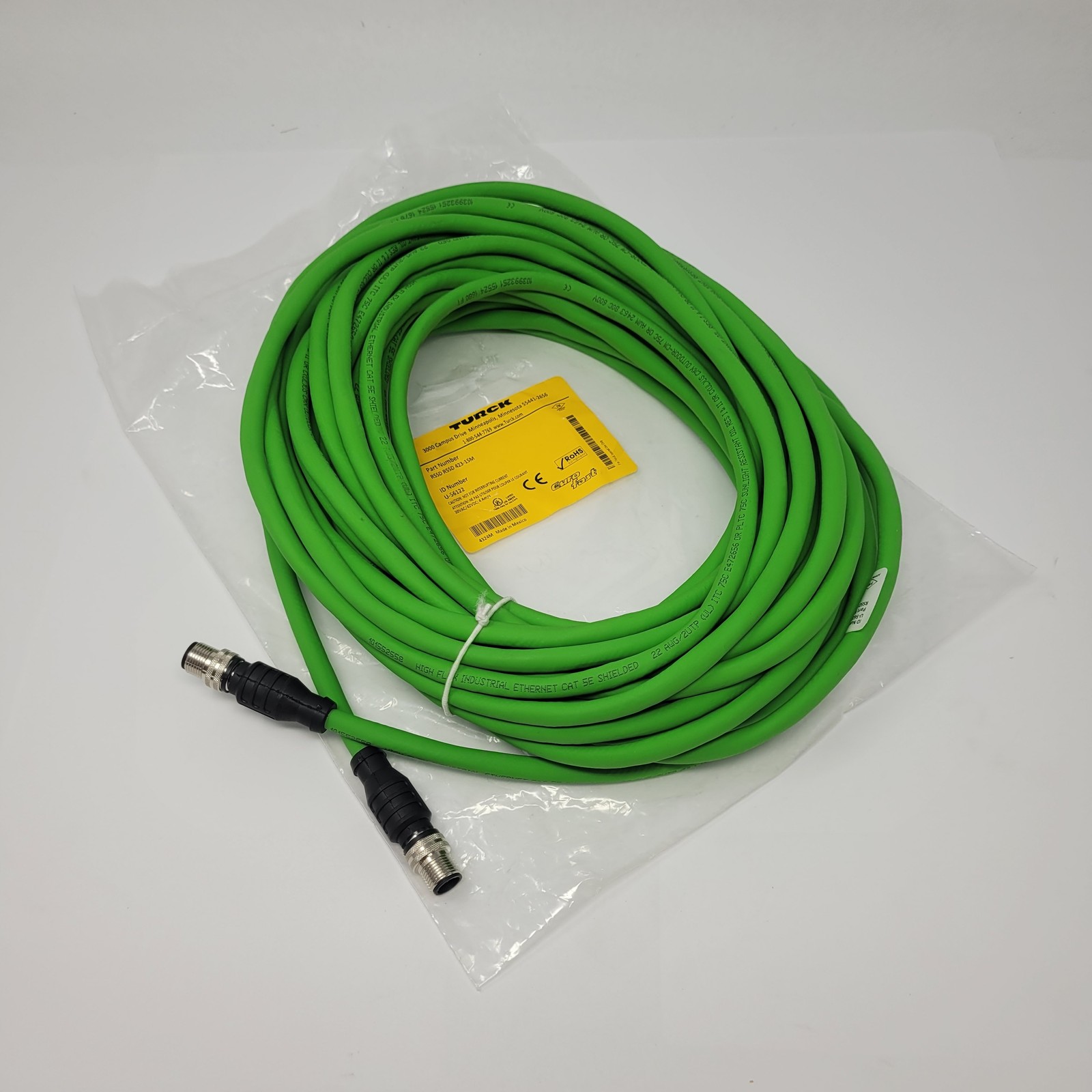 Turck RSSD RSSD 423-15M Cordset, Dual 4 Pin Male Ends, 15 Meters, U-56122 - NEW