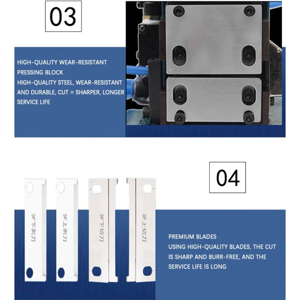 3F Core Wire Pneumatic Stripping Machine Blade Peeling and Peeling Automatic，
