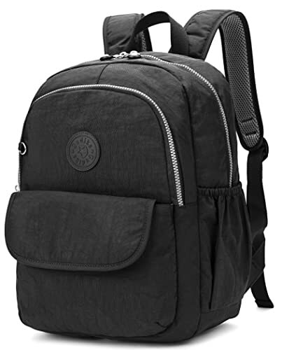 Vendra Moka Compact Hiking Nylon Waterproof Laptop Backpack Purse for Black