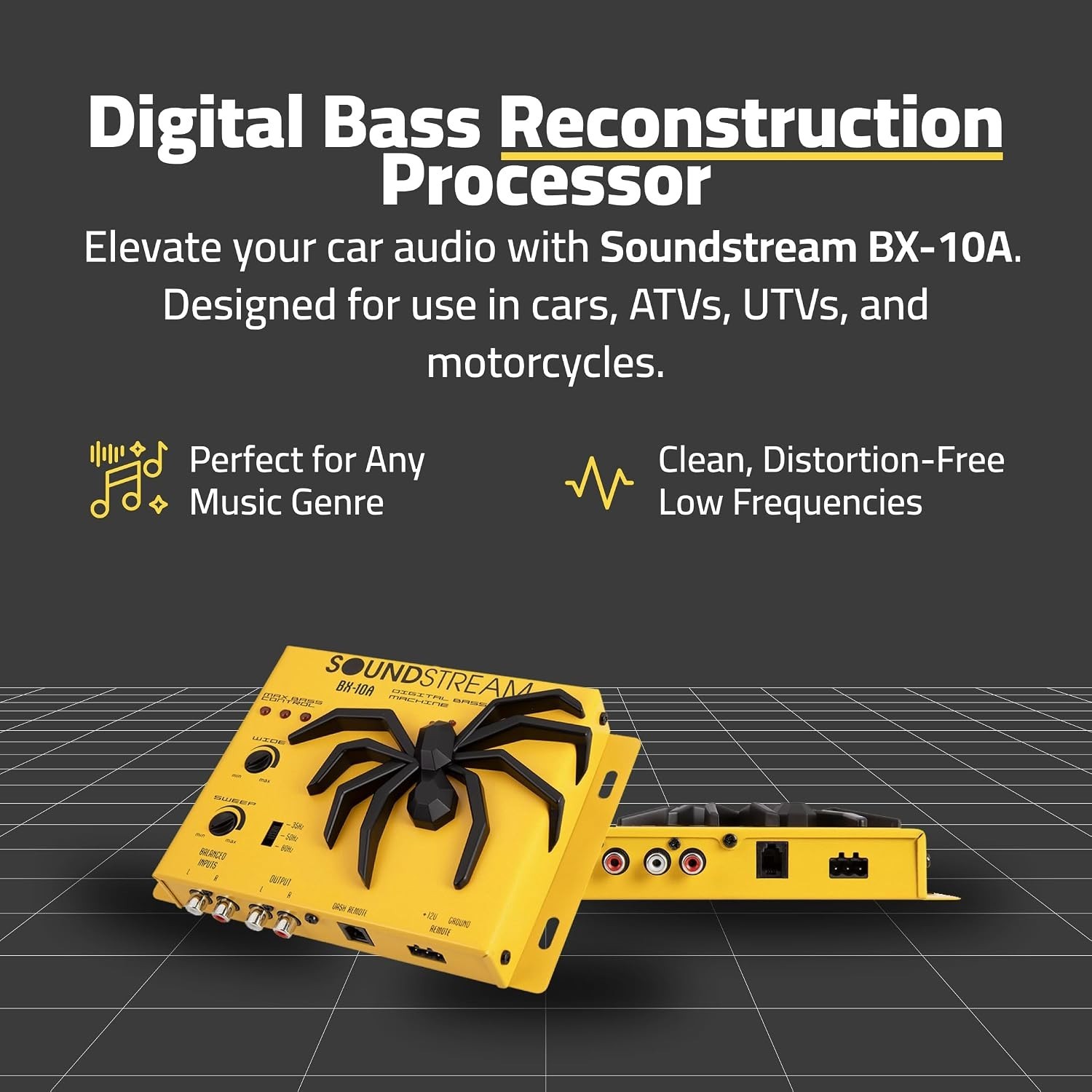 Powerful Car Audio Bass Restoration Processor with Remote Control & Durability
