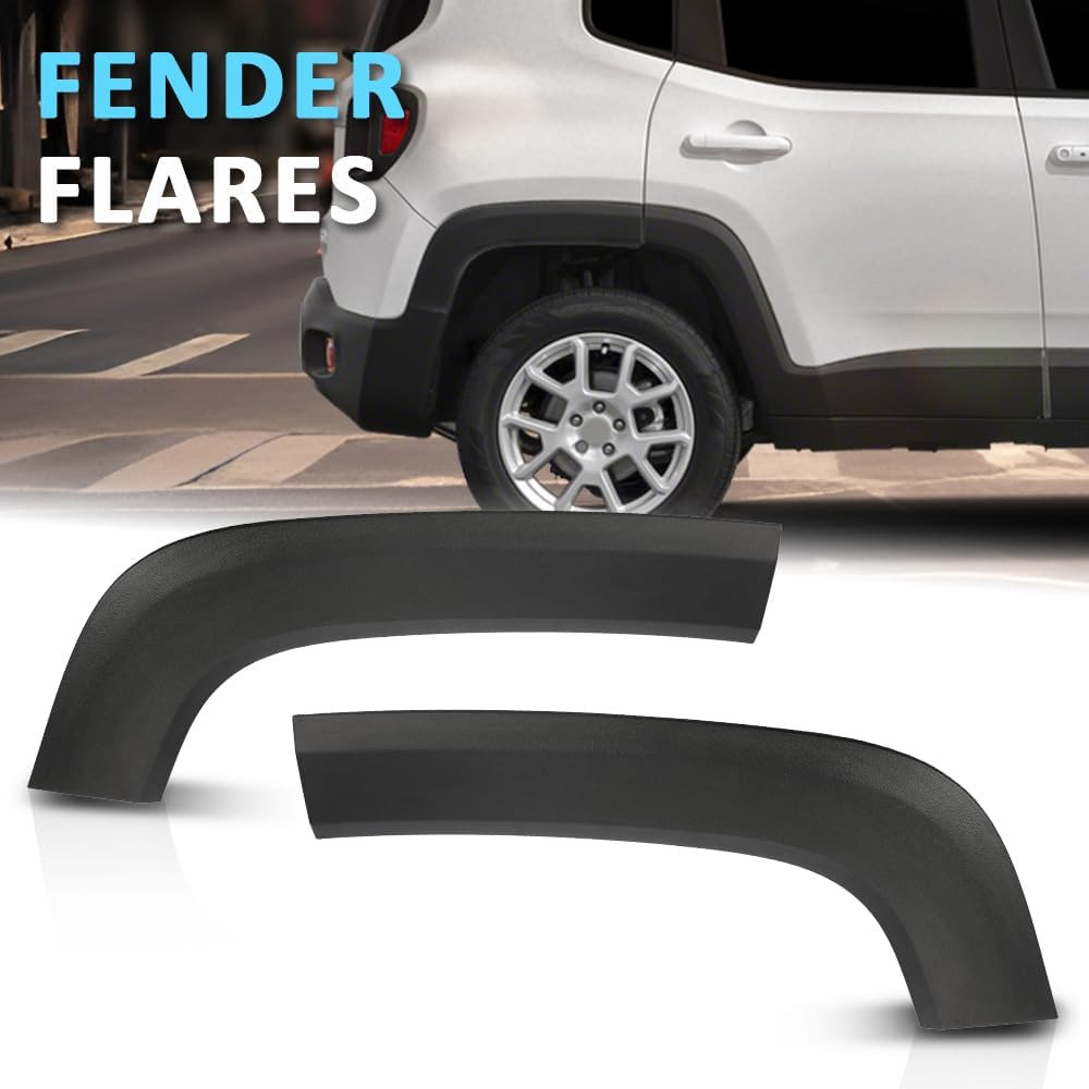 Rear Left & Right Fender Trim Molding Fit Jeep Renegade 2015-2023 Durable Black