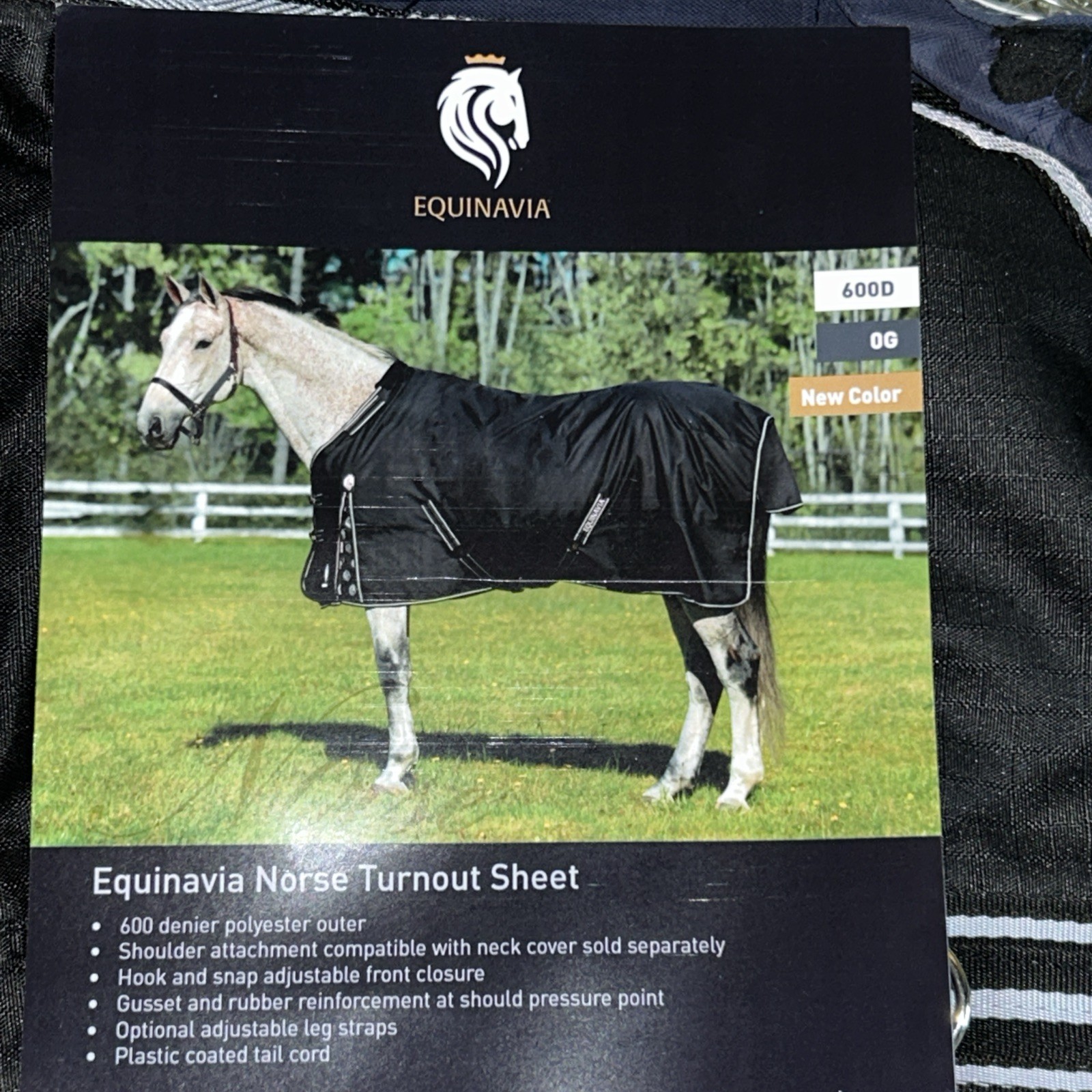 Equinavia Norse No Fill Horse Rain Blanket (0g) | Waterproof 69 in, Black