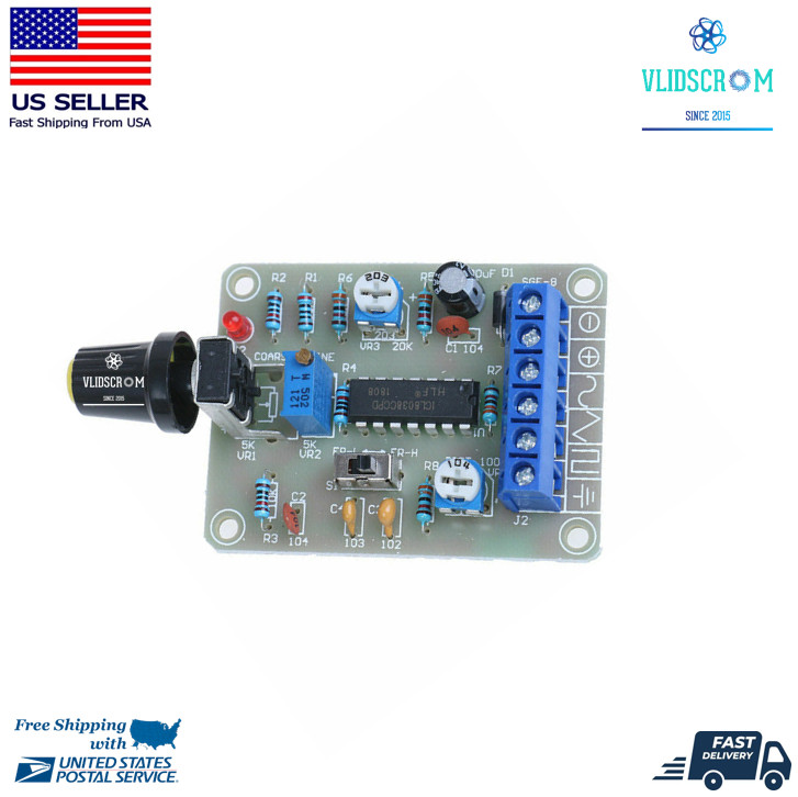 DIY DC 12V ICL8038 Monolithic Function Signal Generator Sine 50-5KHz Square Tri