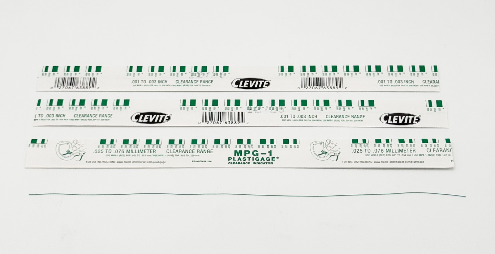3x PLASTIGAGE Measuring Strips 0.025-0.076mm Green Car Plastigauge 3x30cm Plain Bearing