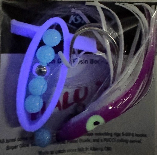 NEW SALMON FISHING SPINNERS 2 PURPLE HALO HOOCHIE LURES NOTHING ELSE LIKE EM!!!