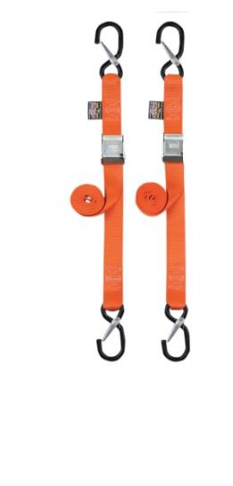 Powertye 1.5" Cam Buckle w/Safety Latch Hooks Orange (28629-S)