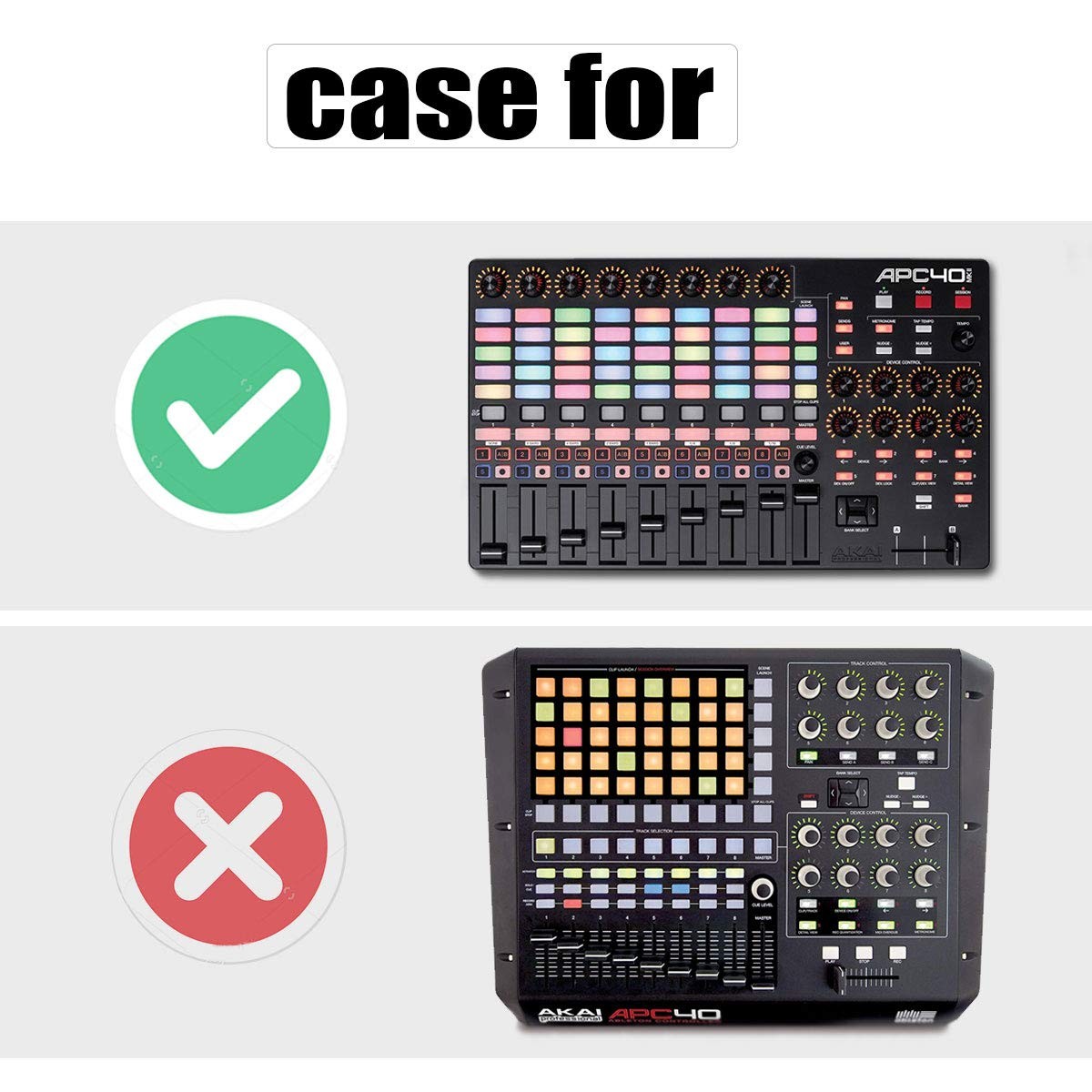 co2CREA Hard Travel Case Replacement for Akai Black + Inside Grey