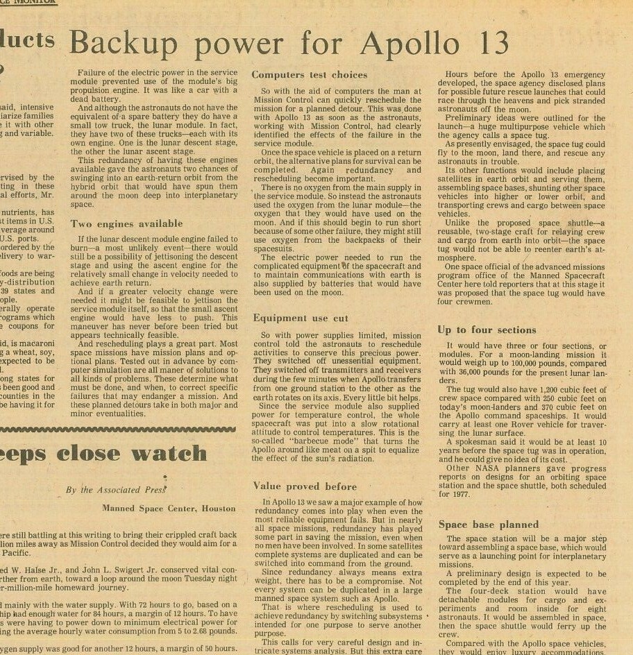 Apollo 13 on Back up power Jim Lovell John Swigert Fred Haise April 15 1970