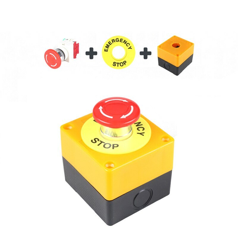 Push Button Switch DPST Emergency Stop Button AC 660V 10A NO+NC LAY37-11ZS