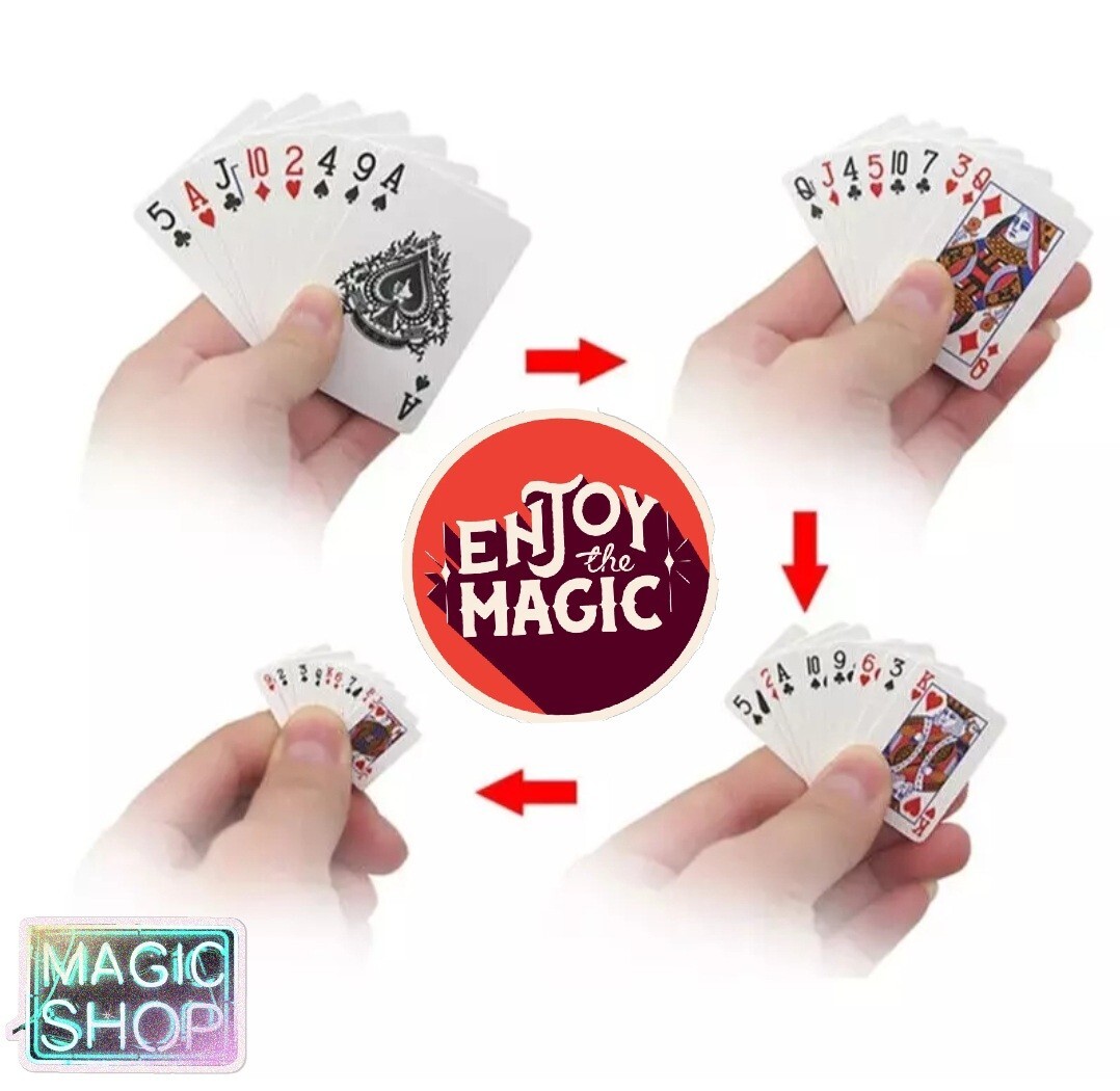 Magic Trick Shrinking Cards Big to Small Gimmick Magician Prop Close Up