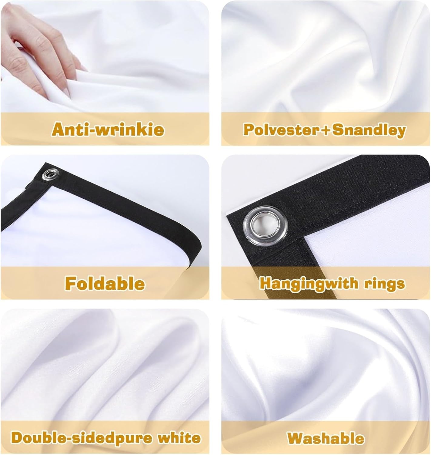 Wrinkle-Resistant Portable Projector Screen - Perfect for Indoor & Outdoor Use