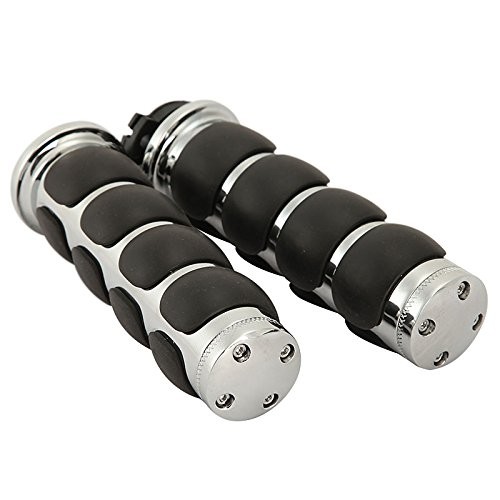 1 Pair Hand Grips Chrome Black-A