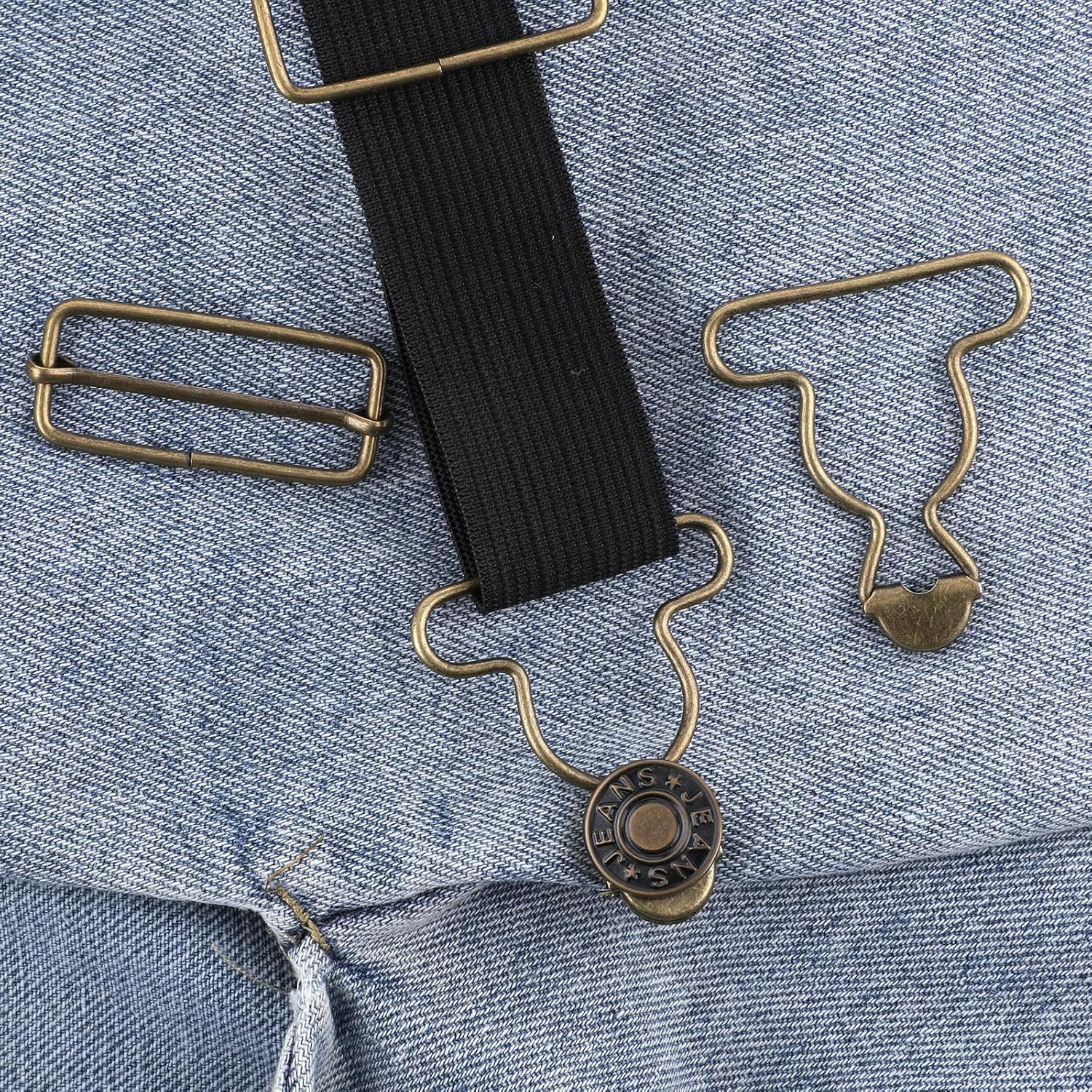 2Pairs Overall Buckles Replacement Adjustable Jean Overalls No-Sew Button Bib Cl