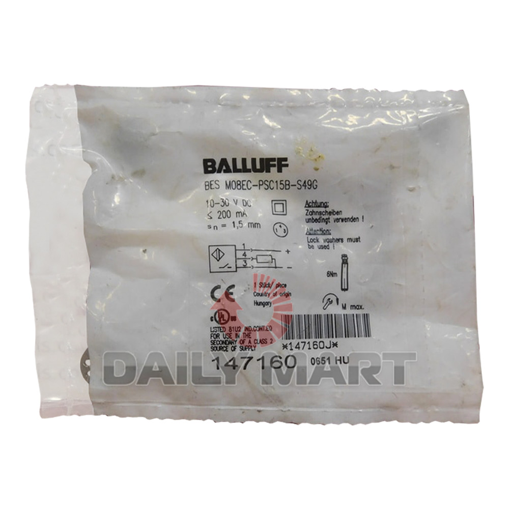 New In Box BALLUFF BESM08EC-PSC15B-S49G Inductive Proximity Switch
