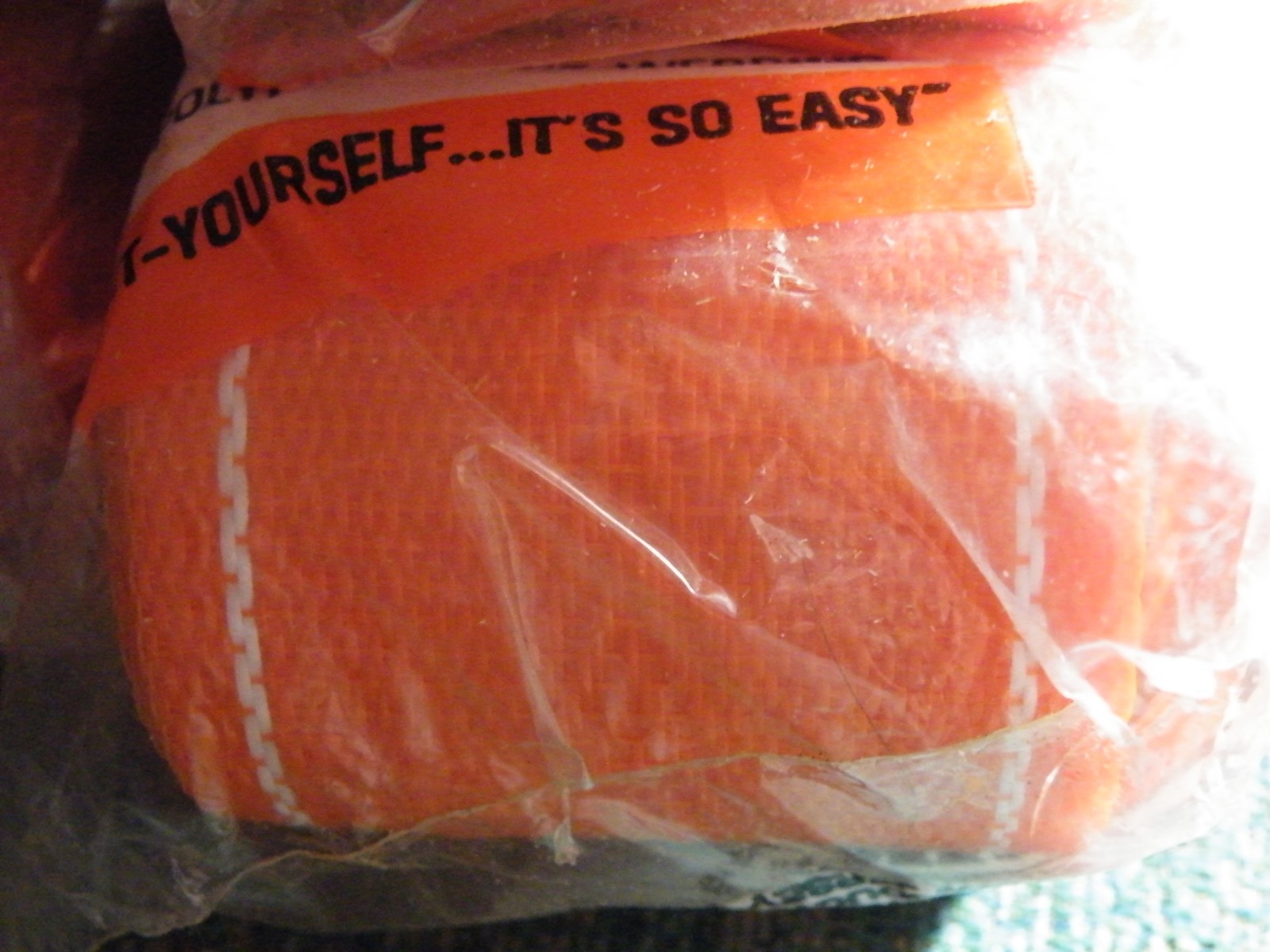 2 - Vtg RE-WEB KIT 39' Lawn Chair Webbing Orange W/ Small White Stripes FREESHIP