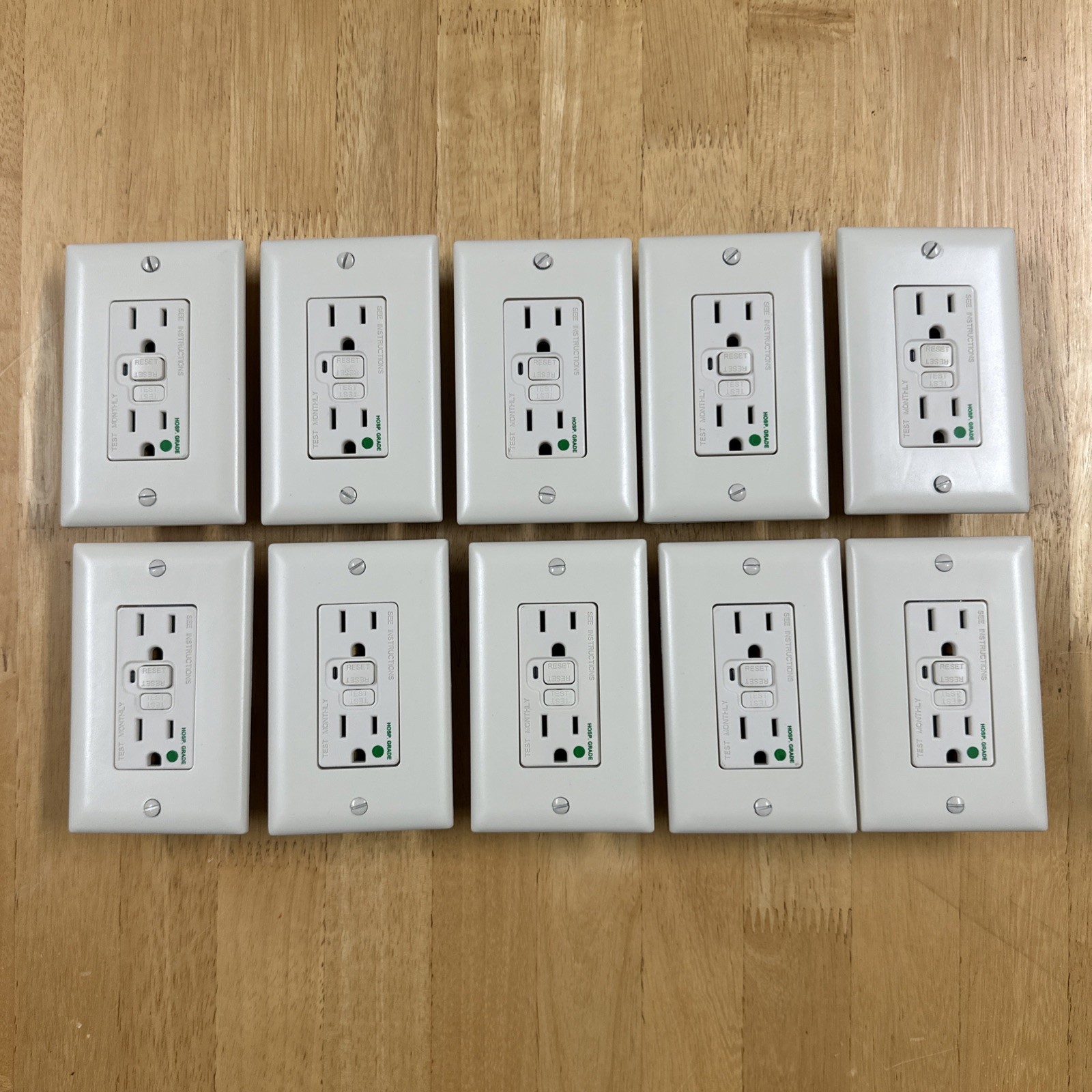Lot of 10 Almond Pass & Seymour Legrand 20 Amp Hospital Grade GFCI #370492