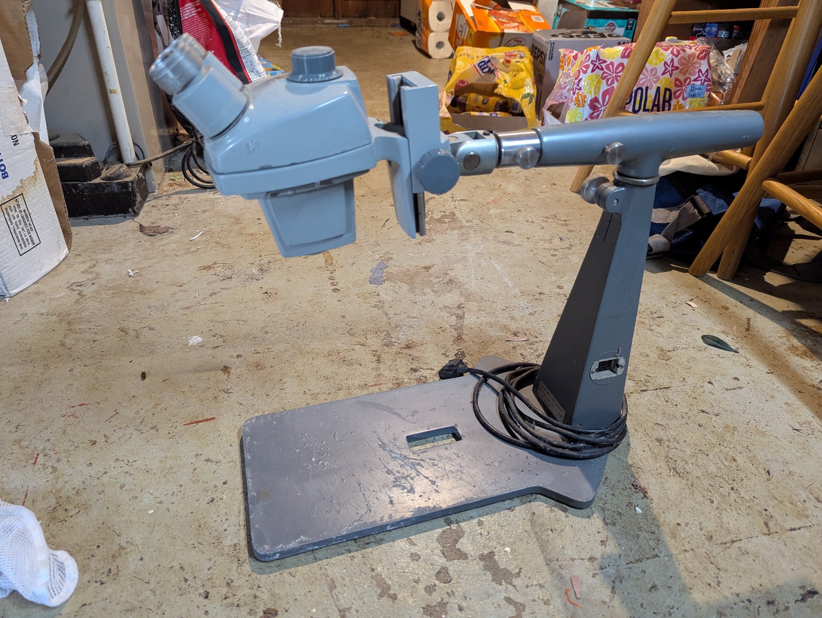 Vintage Bausch & Lomb 0.7X - 3X Microscope And Stand