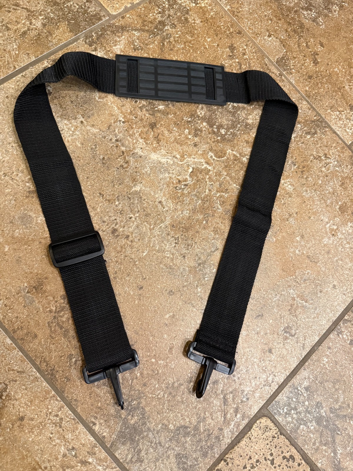 NWOT Nylon Bag Strap with Clips Black Adustable Strap 2" Wide 50" Long