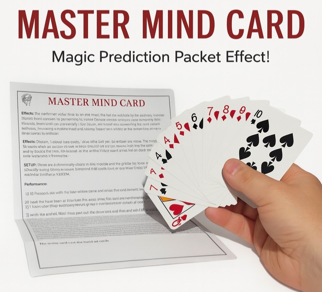 MASTER MIND CARD Mental Close Up Magic Trick Gimmicked Cards Prediction Pocket