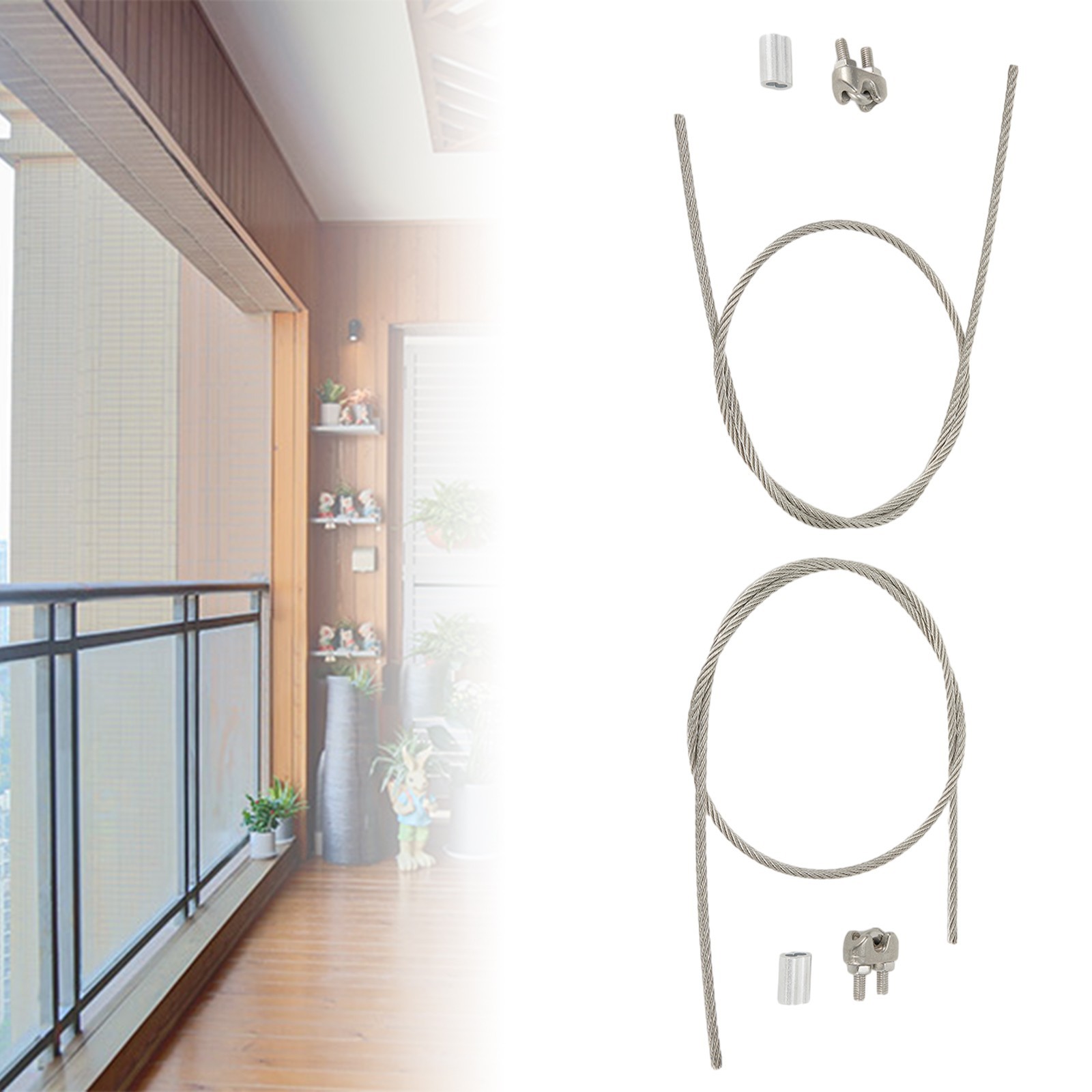 Fixed Cordage Rope Balcony Solar Cell Plate Strong Capacity Length 60cm