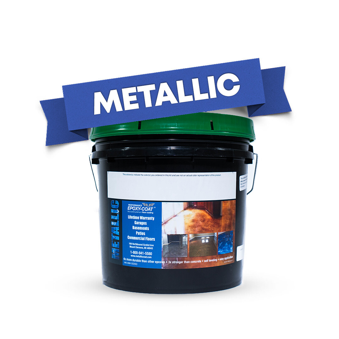 Metallic Half Epoxy Floor Coating Kit 150 sq. ft. BRIGHT RED Base Coat