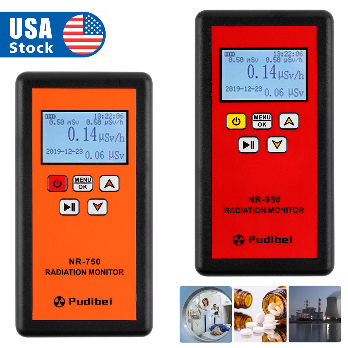 Nuclear Radiation Monitor Geiger Counter Detector Dosimeter Alarming LCD Device*