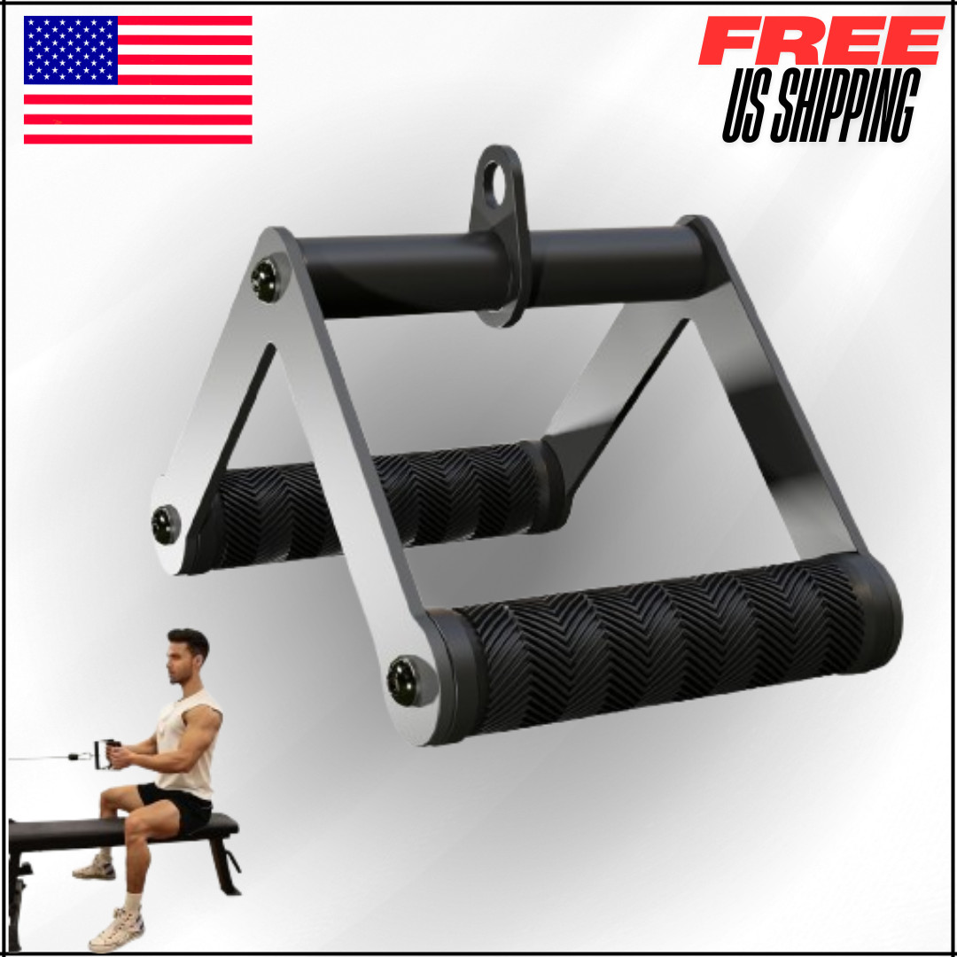 Double D Row Handle Cable Non-Slip V Bar Attachments for Home Gym Equipment TBar