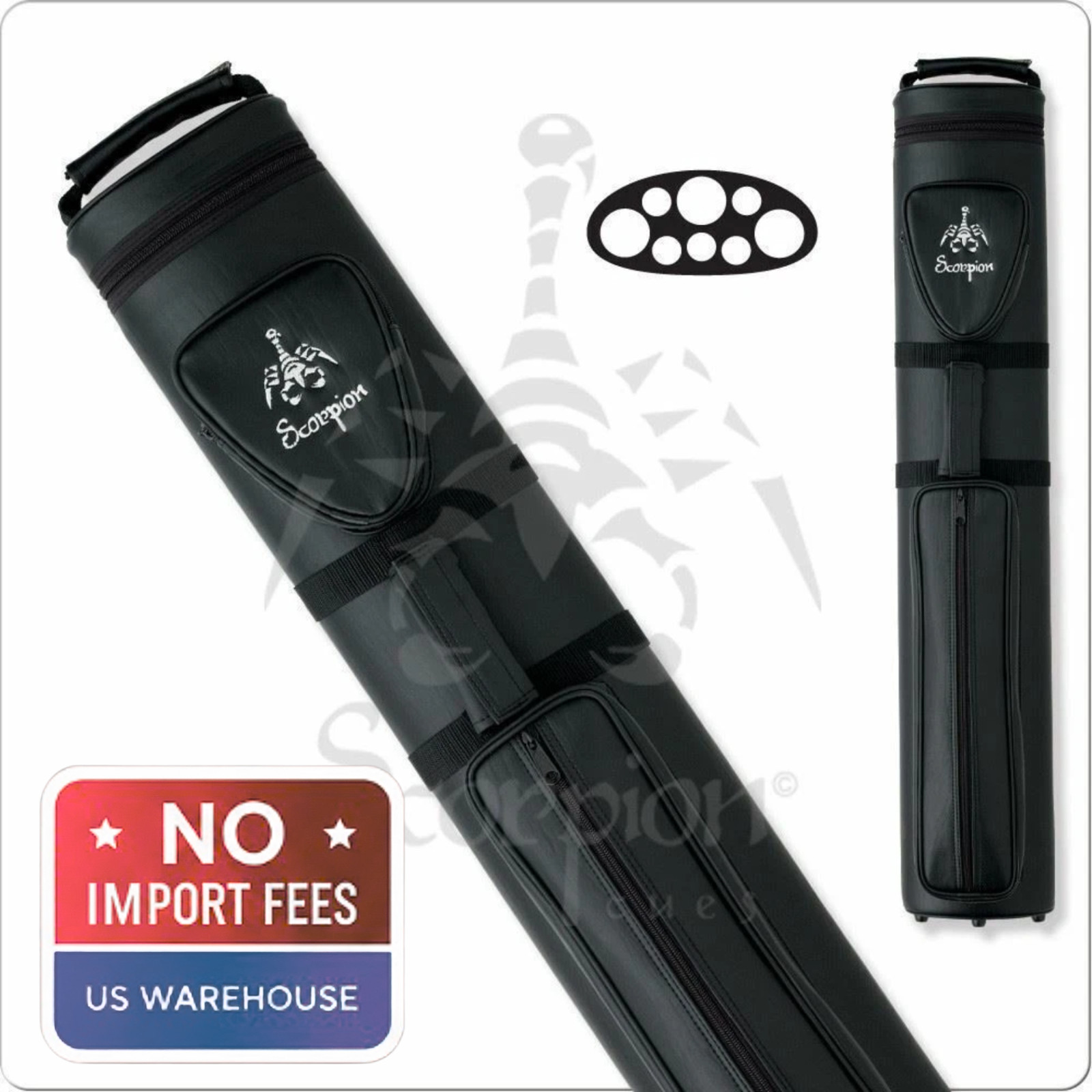 Scorpion SC35 3x5 Hard Pool Cue Case NEW - NO IMPORT FEES - FREE SHIPPING US