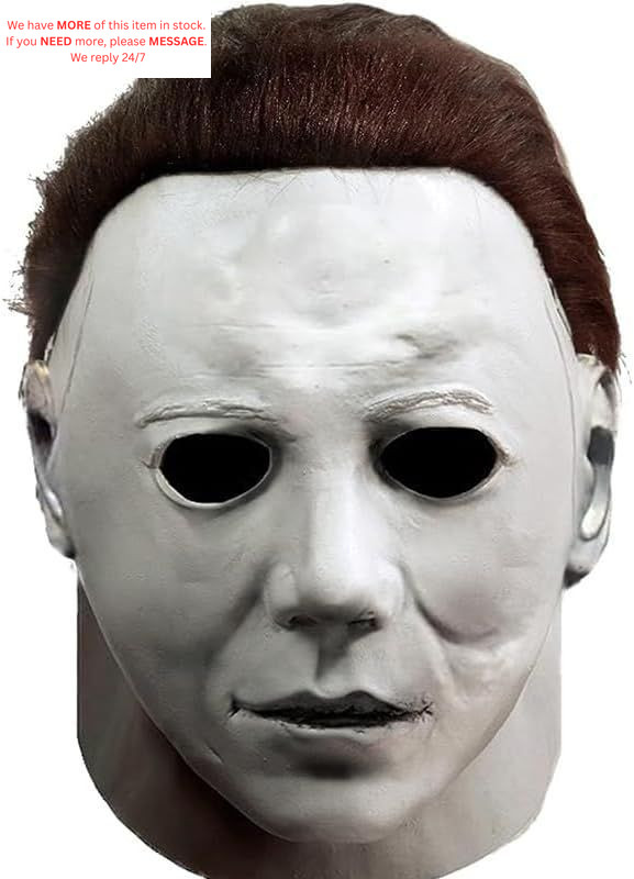Michael Myers Mask,Halloween Horror Masquerade Cosplay Medium, White