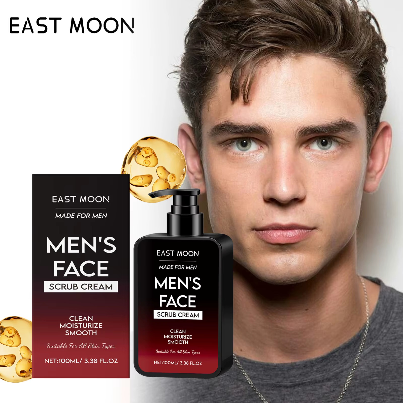 Men Face Oil Control Scrub Cream Remove Blackhead Grease Moisturize Nourish Soot