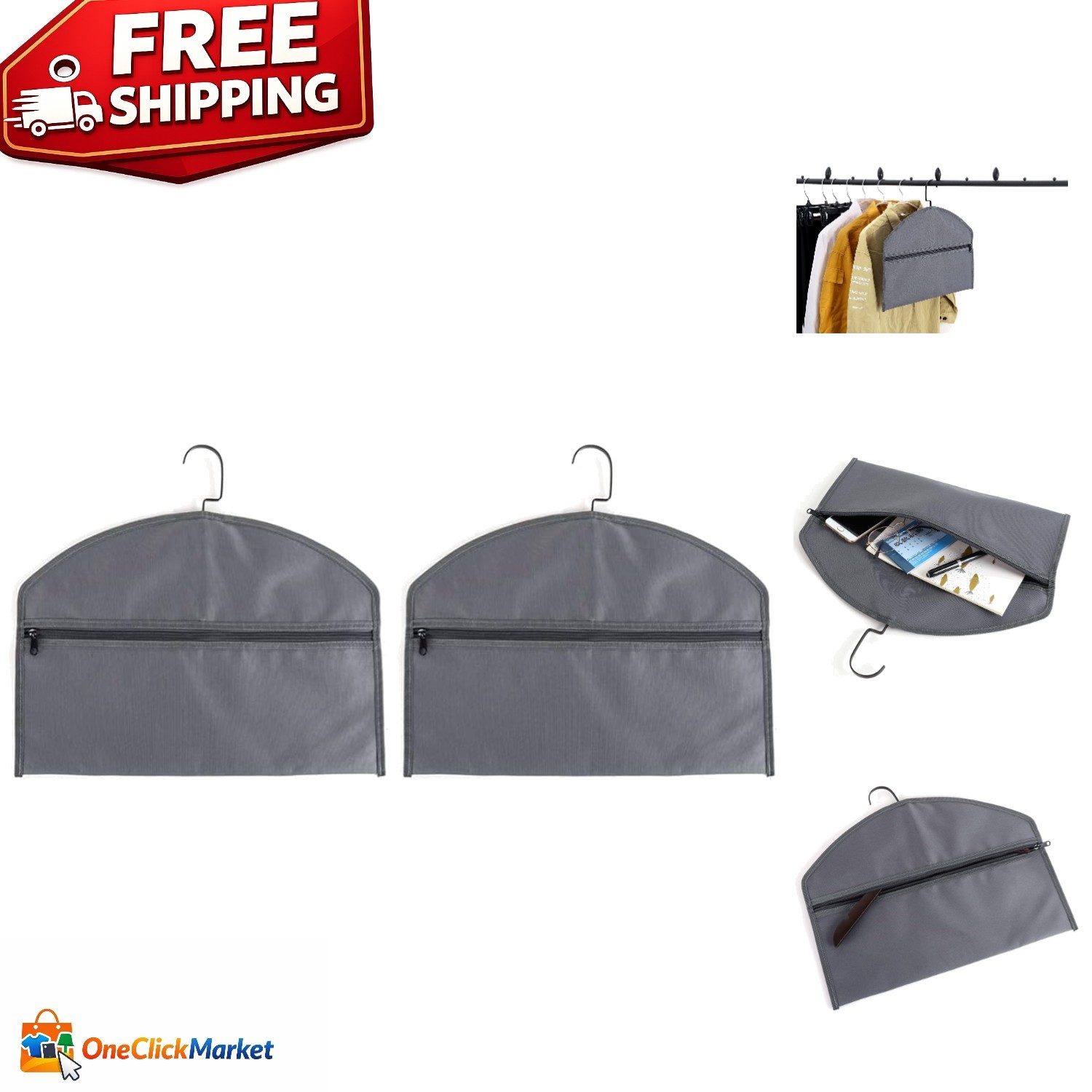 Portable Waterproof Hanger Safe with Removable Shelf - Security for Valuables