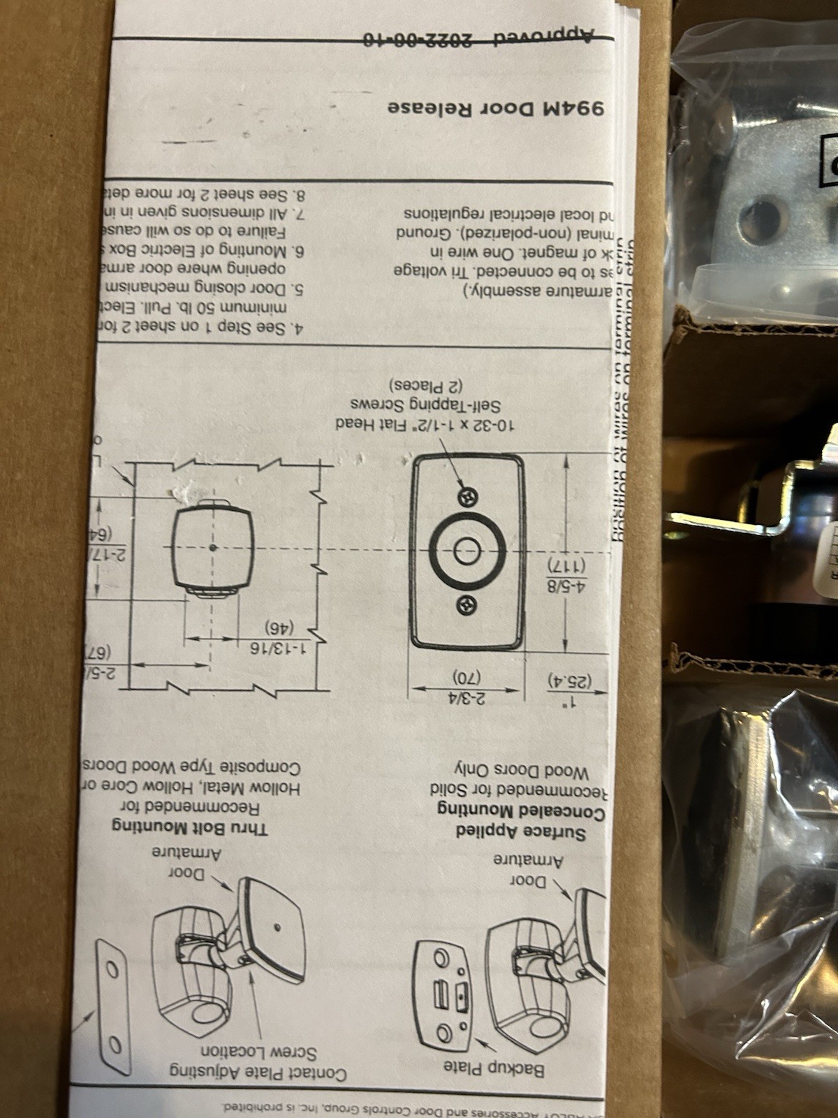 Assa Abloy Door Holder Tri Volt 994M