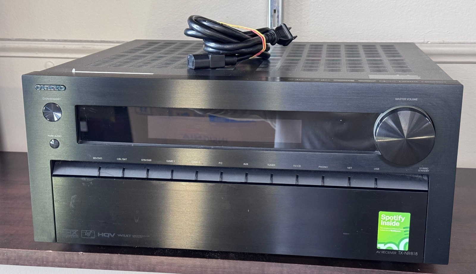 ONKYO TX-NR818 7.2-CHANNEL NETWORK AM/FM RADIO A/V RECEIVER **PARTS OR REPAIR**