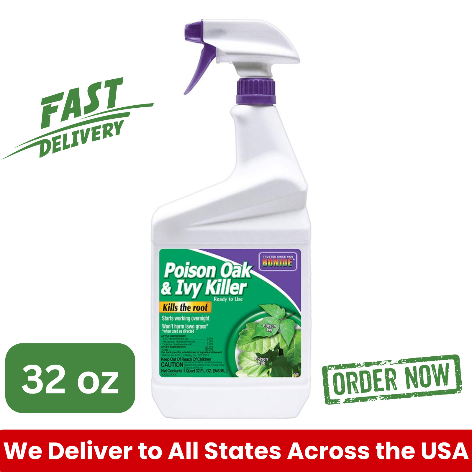 Bonide Poison Oak & Ivy Killer, 32 oz RTU Spray for Gardening, Kills the Root