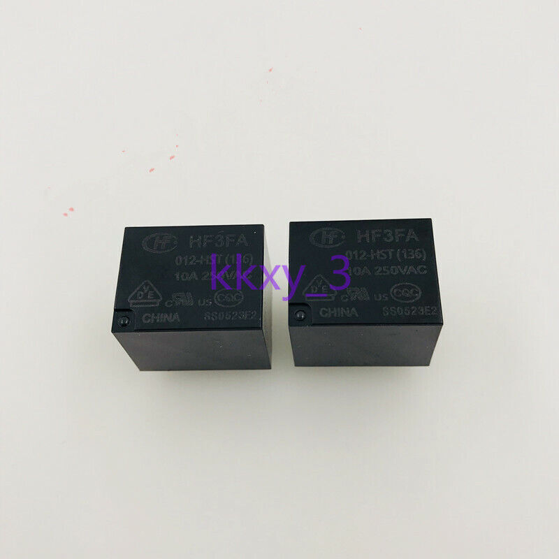 2 pcs new relay HF3FA-012-HST (136) often open 4 feet 10A black 12V #F7