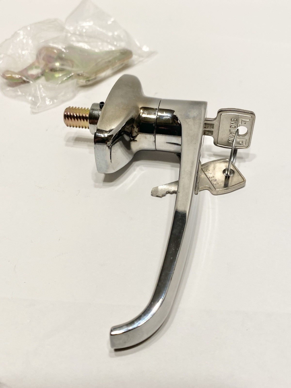 Lowe & Fletcher Chrome Plated Lock, L-Handle, England
