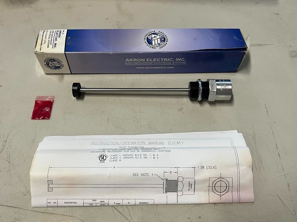 Akron Electric XRBS-B Reset Button Actuator Red New NIB