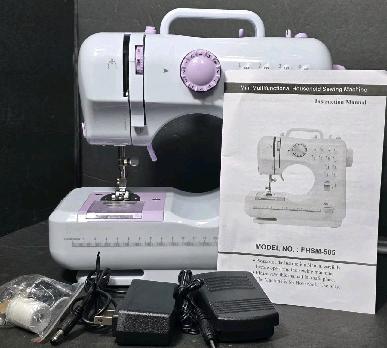 FHSM-505 Mini Multifunctional 12 Stitch Household Sewing Machine Model Open Box