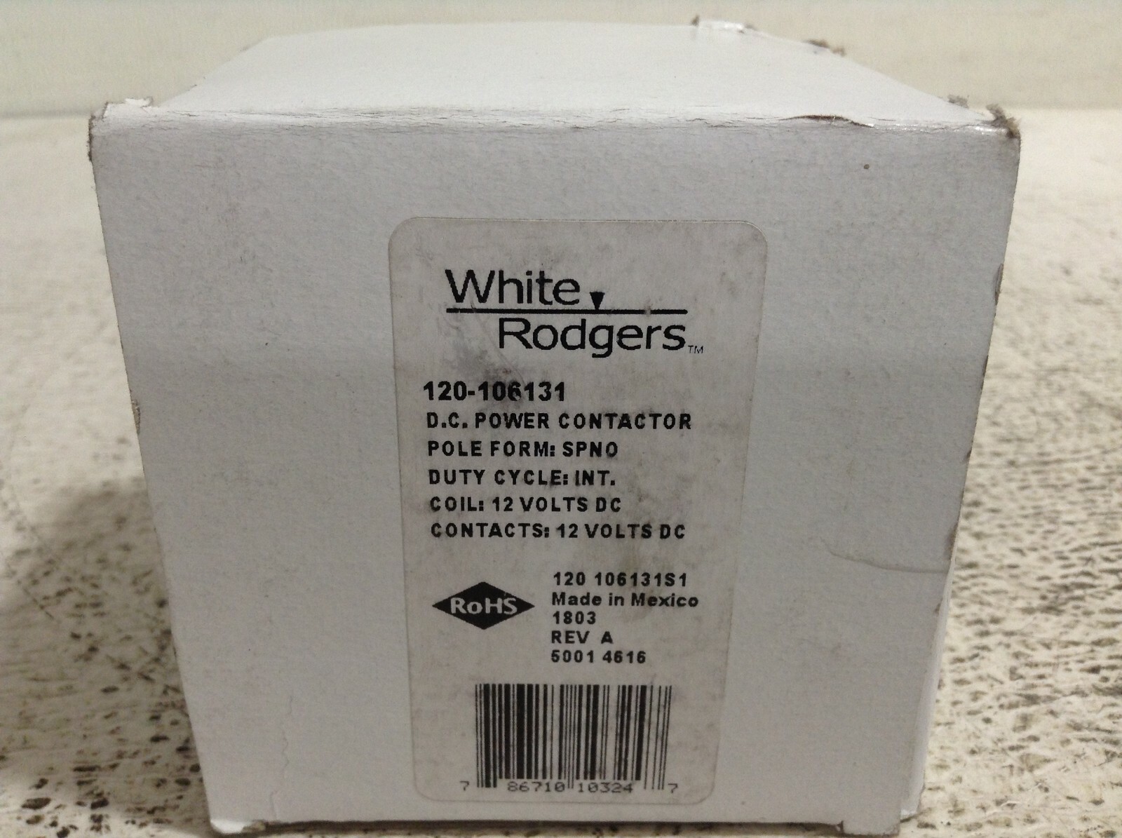 White Rogers 120-106131 DC Power Contactor 12 VDC Solenoid 120106131 New (TSC)