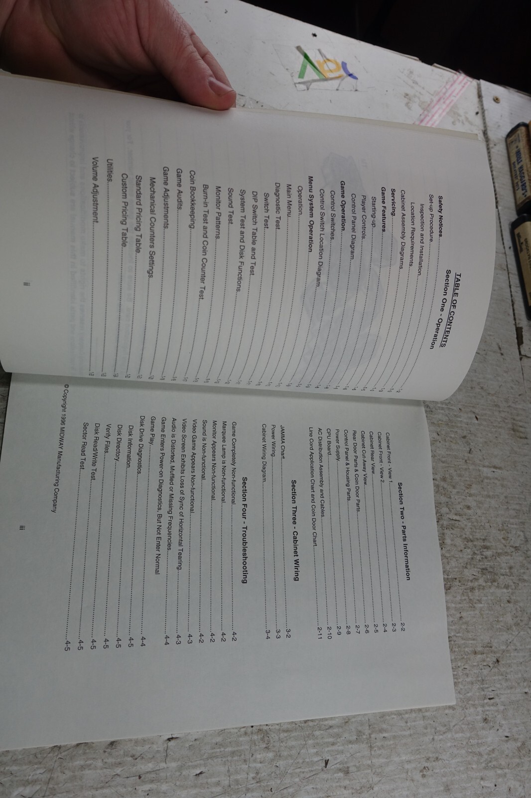 Midway War Gods Arcade factory manual
